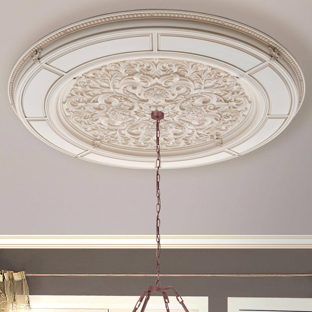 Alluring Carve Cream Round Ceiling Medallion