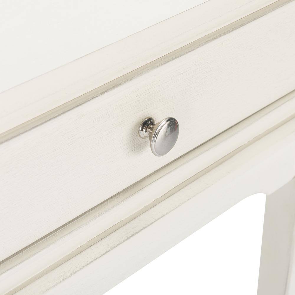 Distressed White French Country 2-Drawer Console Table