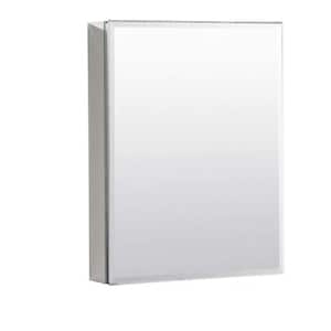20 in. W x 26 in. H Rectangular Silver Aluminum Surface Mount Medicine Cabinet with Mirror