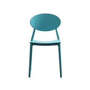2-Piece Teal Patio Outdoor Injection Molding Plastic (PP) Dining Chair for Garden, Poolside