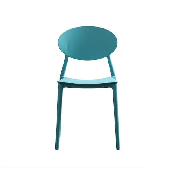 ITOPFOX 2-Piece Teal Patio Outdoor Injection Molding Plastic (PP) Dining Chair for Garden, Poolside
