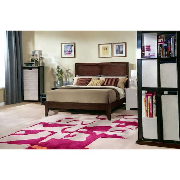 85 in. x 80 in. x 52 in. Espresso Rubber And Tropical Wood King Bed