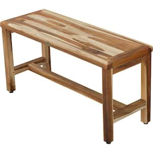 Eleganto, 48 in. W, Teak Shower Bench, Shelf, Teak Shower Stool, Teak Shower Seat, Shower Teak Bench, in Earthy Teak