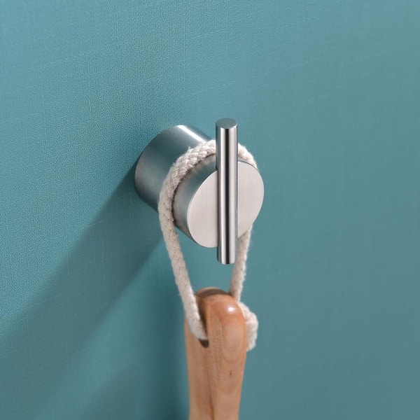 AFA 4-Piece Bath Hardware Set with Towel Bar Toilet Paper Holder Double Towel Hook in Stainless Steel Brushed Nickel