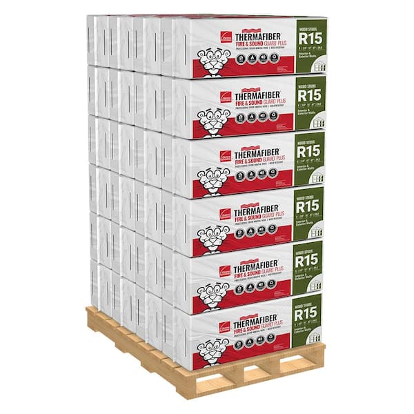 Owens Corning R15 Thermafiber Fire and Sound Guard Plus Mineral Wool Insulation Batt 15 in. x 47 in.