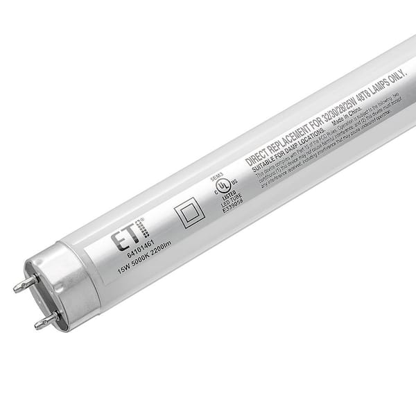 Skæbne smertestillende medicin fredelig ETi 4 ft. 32-Watt Equivalent Linear T8 Direct Replacement LED Tube Light  Bulb 5000K Daylight 2200 Lumens (25-Pack) 64101461-25PK - The Home Depot