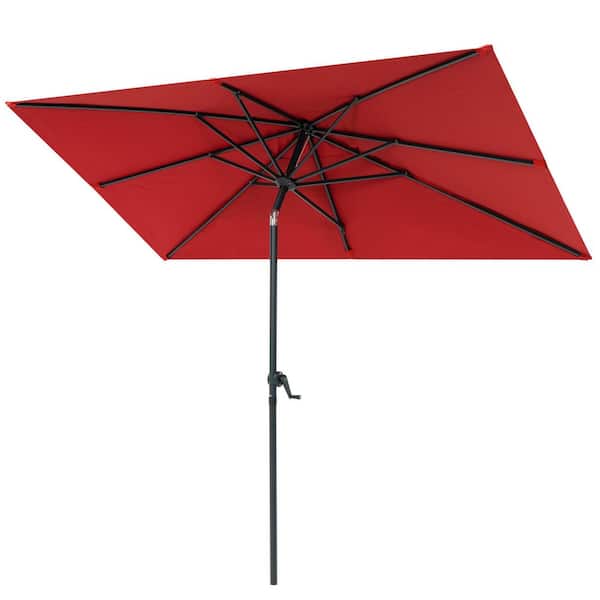 10 ft oblong patio table umbrella Rectangle Aluminum Outdoor 8X10Ft Umbrella, Bronze Yellow/Lemon, West Elm
