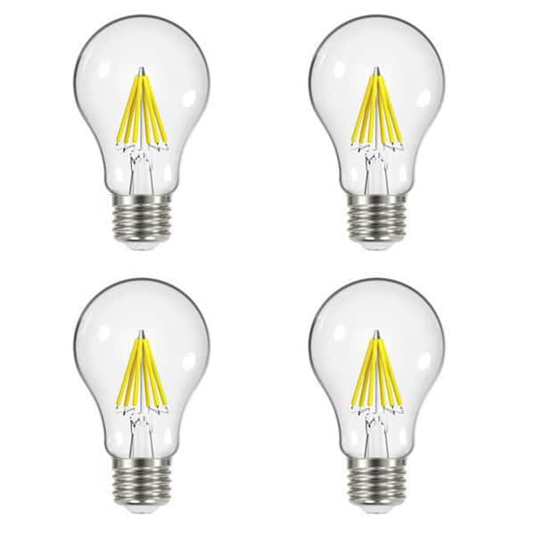 EcoSmart 60-Watt Equivalent A19 Dimmable ENERGY STAR Clear Filament Vintage Style LED Light Bulb Soft White (4-Pack)