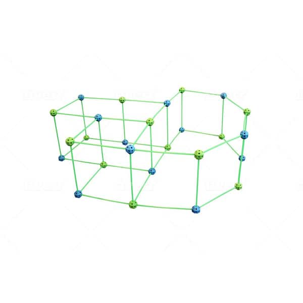 Funphix Fort for Supersized Glow in the Dark Fort Building (Blue and Green Balls) (154-Pieces Set)