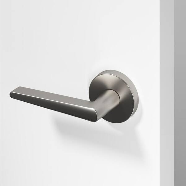 Okun Halo Metal Brushed Nickel Dummy Door Handle with Round