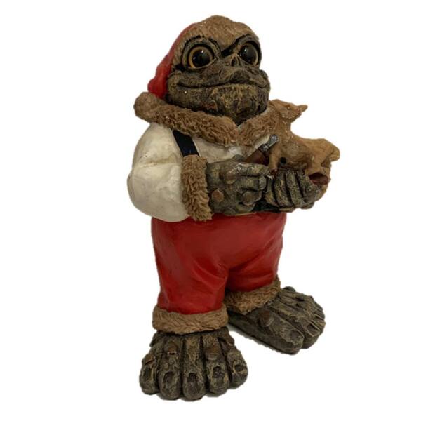 9 in. H Standing Toad Brother Elf Making a Toy Outdoor Christmas Garden Decor