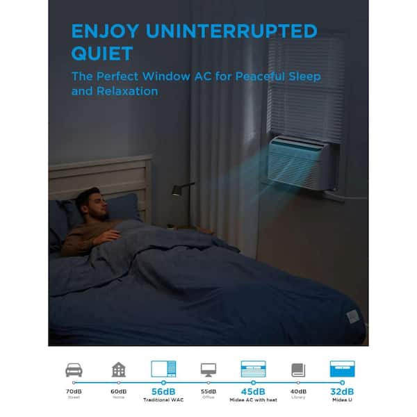 8,000 (DOE) BTU 115 Volts Quiet/ECO/Smart Window Air Conditioner with Wi-Fi/App Remote and Easy Install No Pre-Assembly