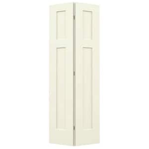 24 in. x 80 in. Craftsman Vanilla Painted Smooth Molded Composite Closet Bi-fold Door