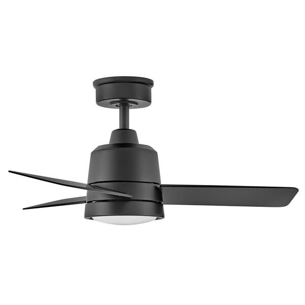 HINKLEY - Chet 36.0 in. Indoor/Outdoor Integrated LED Matte Black Ceiling Fan with Remote Control