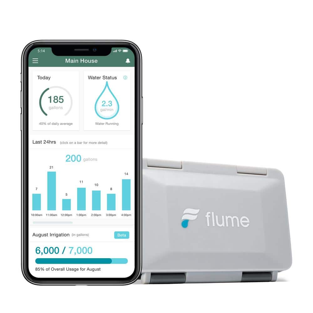 FLUME Smart Home Water Monitor and Water Leak Detector F2000 - The Home
