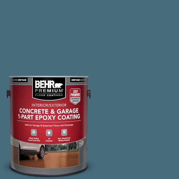 1 gal. #S480-6 Poseidon Self-Priming 1-Part Epoxy Satin Interior/Exterior Concrete and Garage Floor Paint