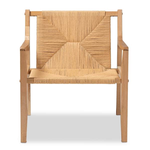 Baxton Studio Delaney Beige and Oak brown Accent Chair