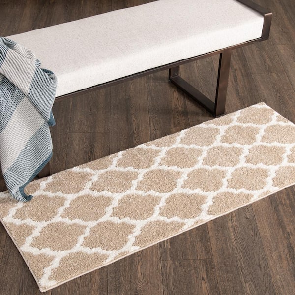 Seyward Beige/Buff 2 ft. x 5 ft. Trellis Runner Rug