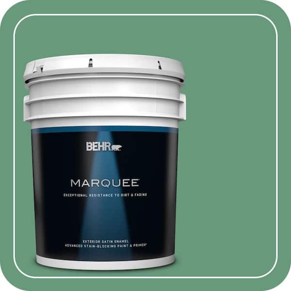 BEHR MARQUEE 5 gal. #470D-5 Herbal Satin Enamel Exterior Paint & Primer