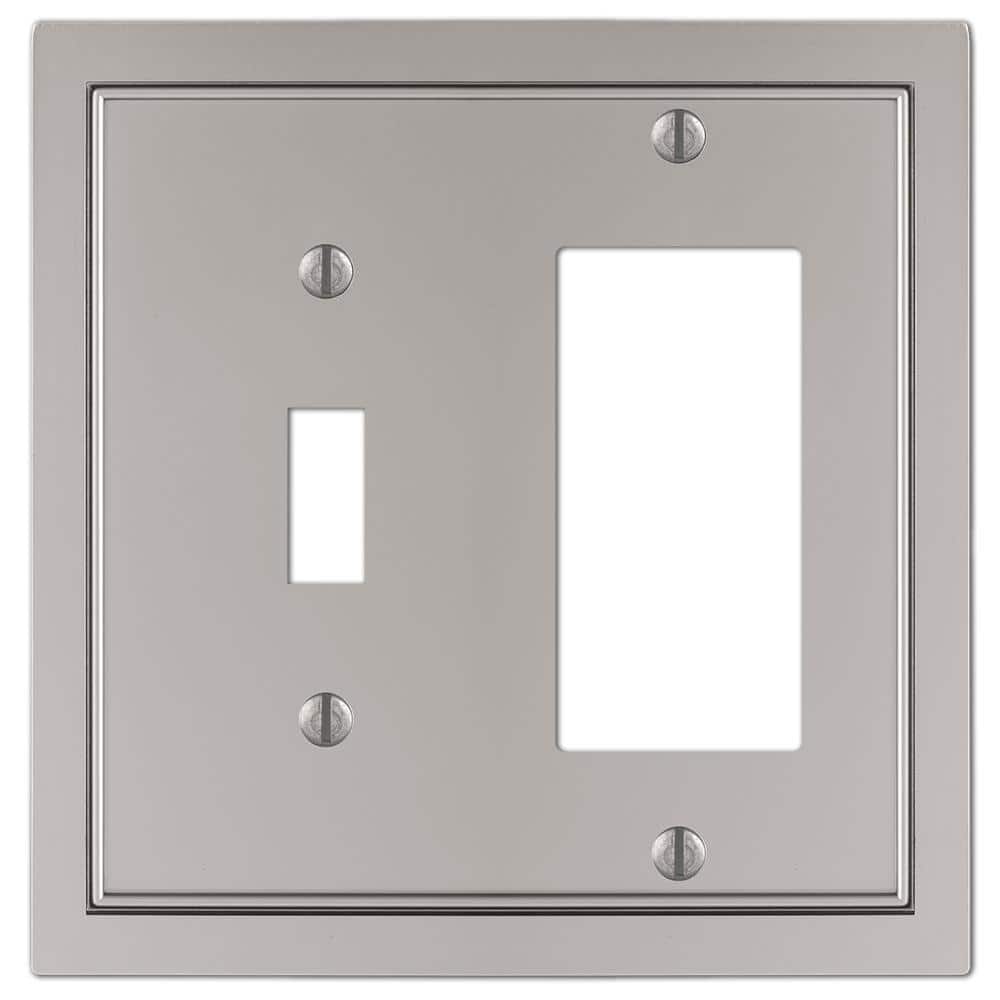 Averly 2 Gang 1-Toggle and 1-Rocker Metal Wall Plate - Satin Nickel price history on PriceWatchPro