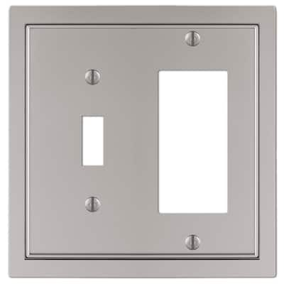 Hampton Bay Averly 2 Gang Toggle Metal Wall Plate - Satin Nickel ...