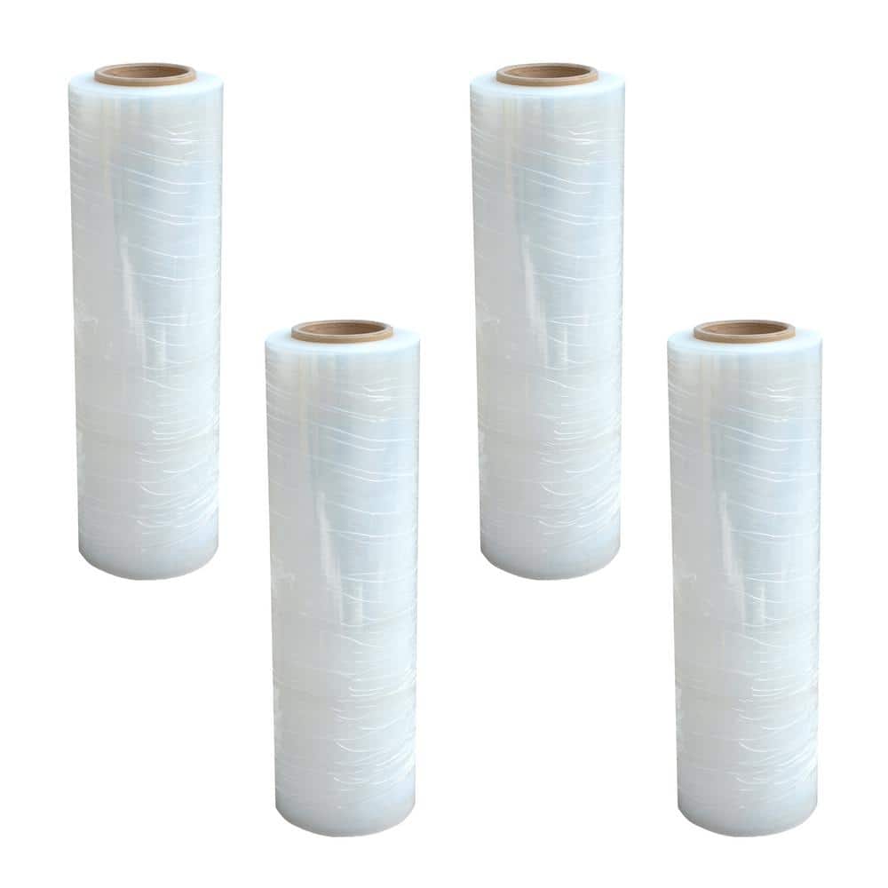 18"x 1500 FT Roll 80 Gauge Thick 28 Lbs per Case,Stretch wrap 4 Pack 