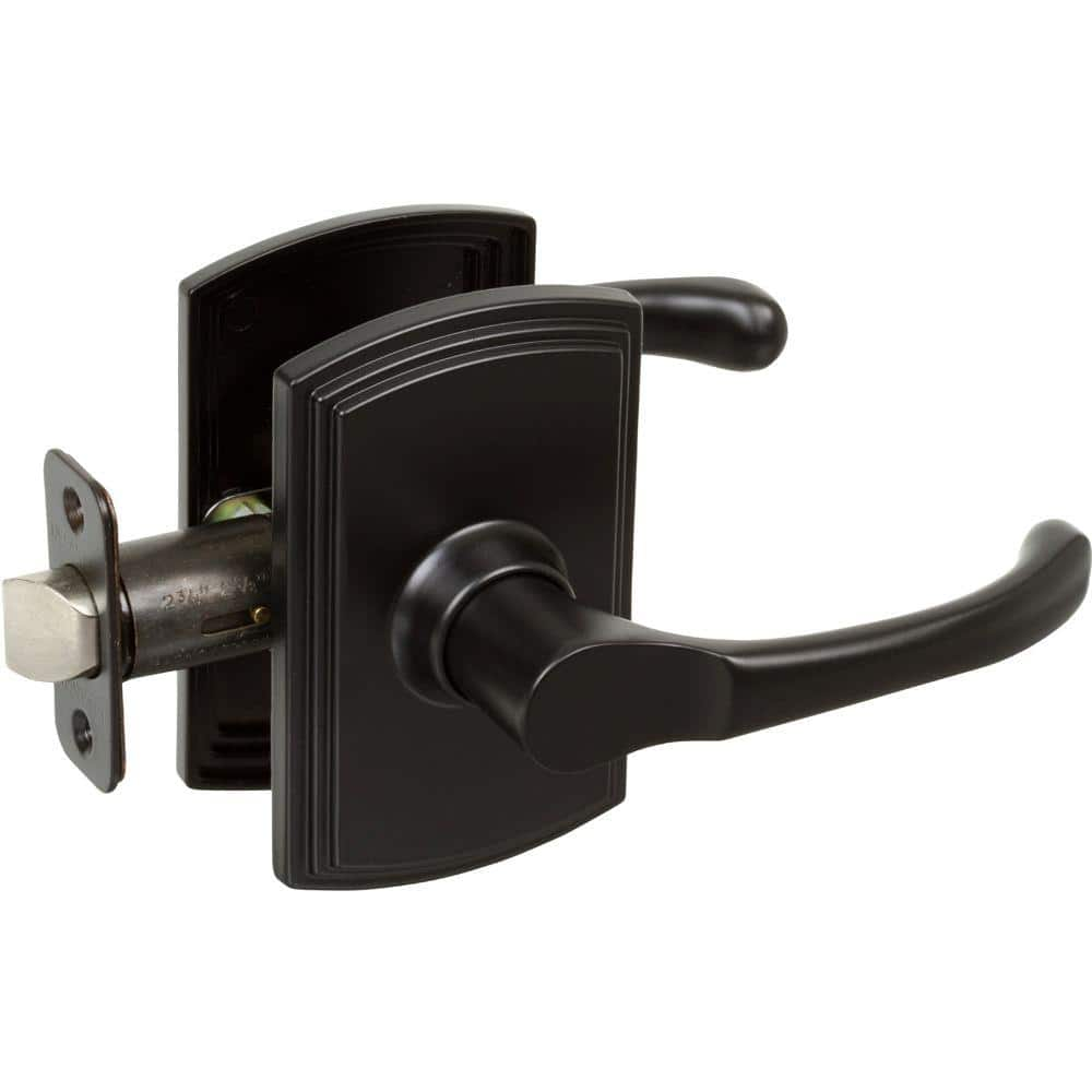 Black Door Handles Wave Style Levers, Entry Keyed/Privacy Lock