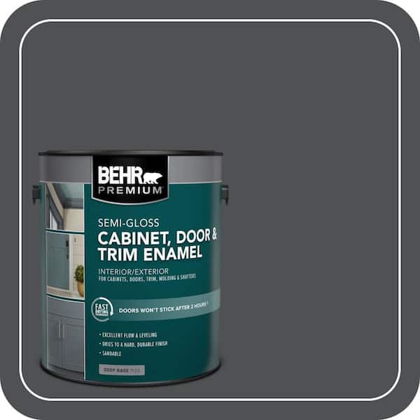 1 gal. #PPU18-01 Cracked Pepper Semi-Gloss Enamel Interior/Exterior Cabinet, Door & Trim Paint