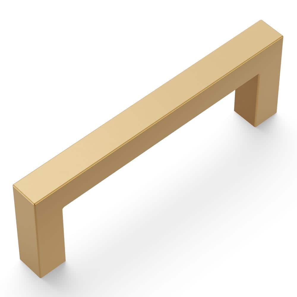 Brushed Brass Modern Bar Cabinet Drawer Pulls, 3-3/4"