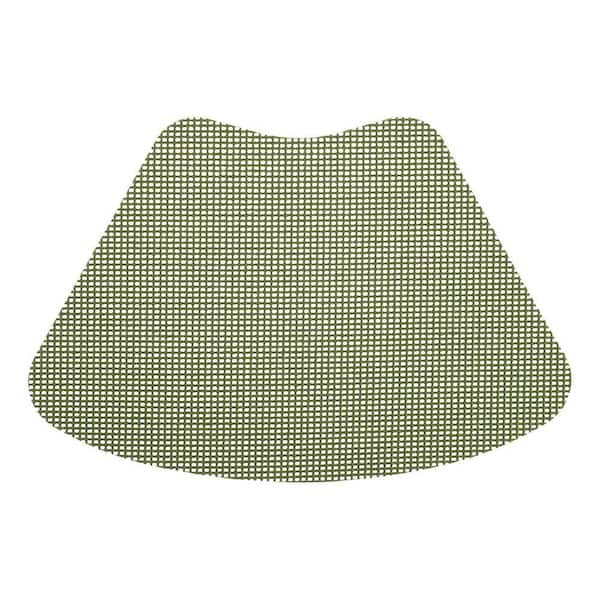 Fishnet 19 in. x 13 in. Kale Green PVC Covered Jute Wedge Placemat (Set of 6)
