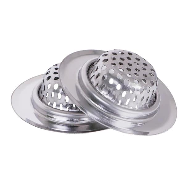 2 Pack - 2.25 Top / 1 Basket- Black Sink Strainer Bathroom Sink, Utility,  Slop, Laundry, RV and Lavatory Sink Drain Strainer Hair Catcher. Stainless