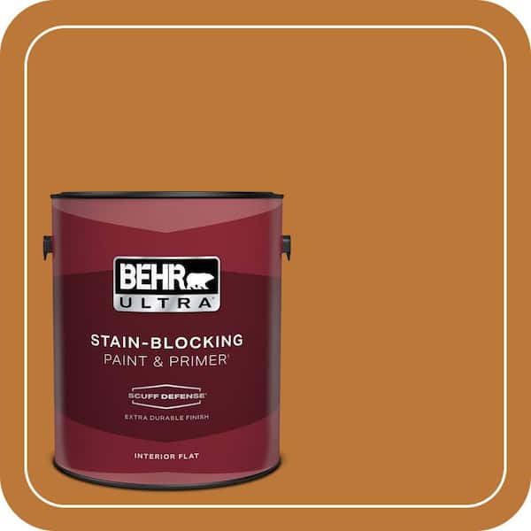 BEHR ULTRA 1 gal. #290D-7 Crispy Gingersnap Extra Durable Flat Interior Paint & Primer