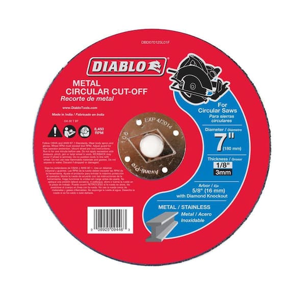 DIABLO 7 in. x 1/8 in. x 5/8 in. Metal Cut-Off Disc