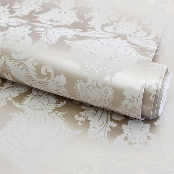 Tempaper 28' Damsel Bisque Peel and Stick Wallpaper