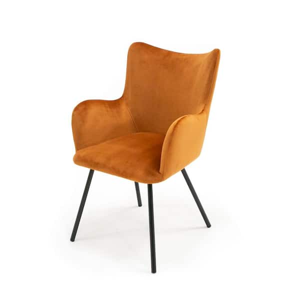 MR MODREST Barrett Modern Orange Velvet Dining Chair