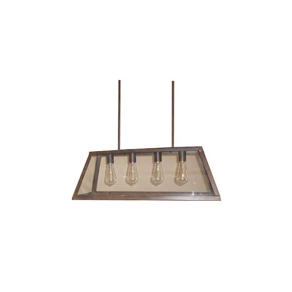 Illumine 4-Light Oil-Rubbed Bronze Chandelier with Clear Flat Glass Shade