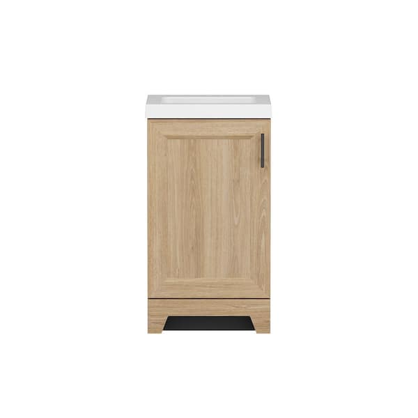 Brindle 18.5 in. W x 16.25 in. D x 33.8 in. H Single Sink Bath Vanity in Sandstone with White Cultured Marble Top