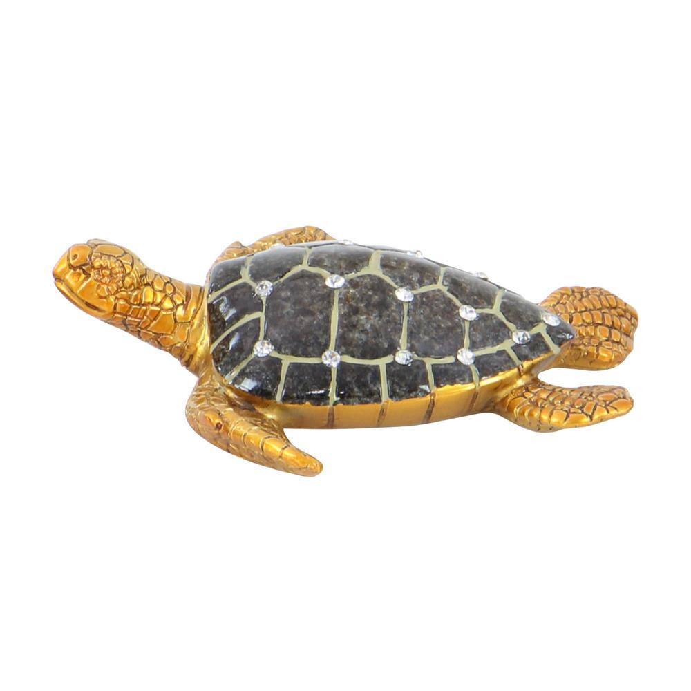 Jeweled Ceramic Turtle Trio Decorative Statues
