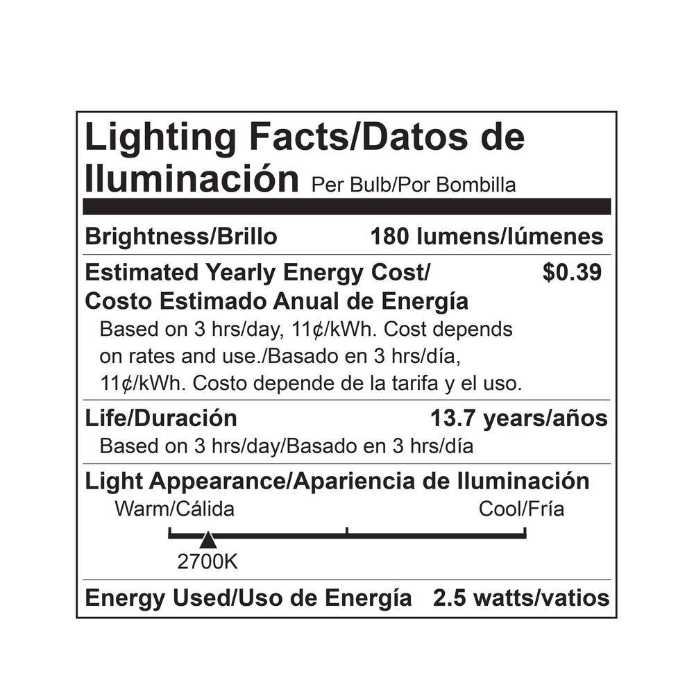 Clear Dimmable LED Filament B11 E12 Light Bulbs, 12-Pack