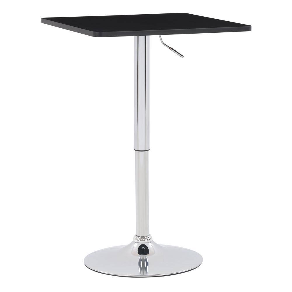 Crowbar Table CorLiving Adjustable Height Black Swivel Square Bar Table DAW-600-T ...