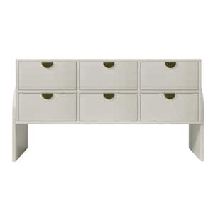 50.8 in. W x 17 in. D x 28 in. H White Linen Cabinet with 3-Drawer Dresser