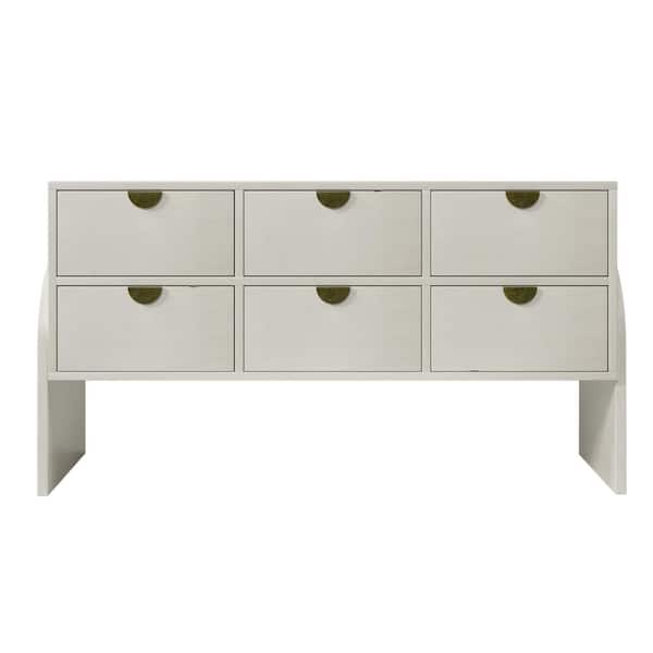 Unbranded 50.8 in. W x 17 in. D x 28 in. H White Linen Cabinet with 3-Drawer Dresser