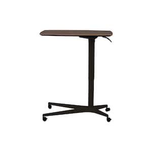 27.5 in. Rectangular Walnut / Black Lift Table Laptop Desk with Locking Casters