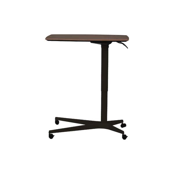 Nyhus 27.5 in. Rectangular Walnut / Black Lift Table Laptop Desk with Locking Casters