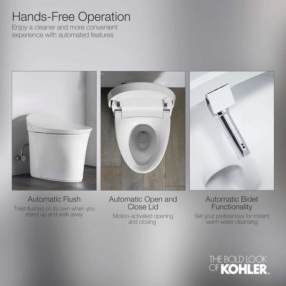 White and Rose Gold Trim Elongated Dual Flush Toilet