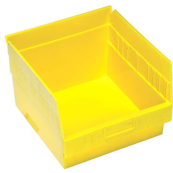 QUANTUM STORAGE SYSTEMS Store-More 6 in. Shelf 13 Qt. Storage Tote in Yellow (8-Pack)