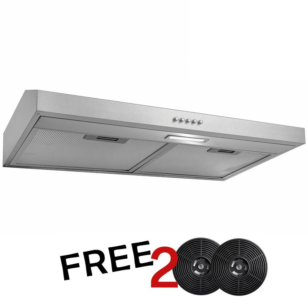 30-Inch Convertible Stainless Steel Under Cabinet Range Hood with Charcoal Filters