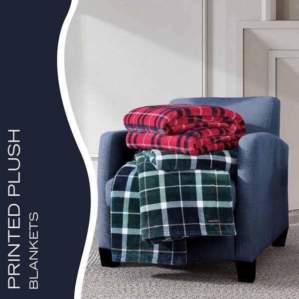 Nautica Winter Tattersall 1-Piece Dark Red Ultra Soft Plush Fleece  Full/Queen Blanket USHSEE1262002 - The Home Depot