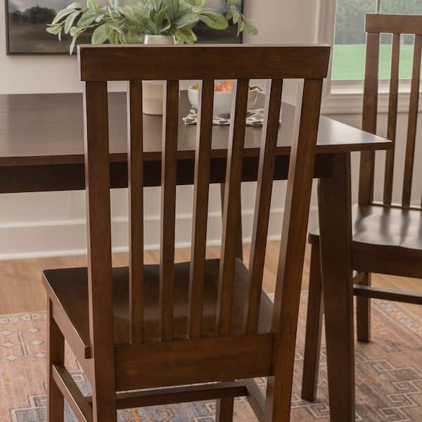 Linon Home Decor Terryn Walnut Wood Seat Side Dining Chair (Set of