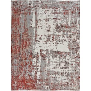 Rust/Gray Red 9 ft. 6 in. x 13 ft. Area Rug